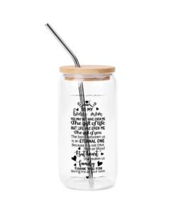 Alternative view of Transparent Bamboo Covered Cup 16oz Glass Cups Furniture with Straw