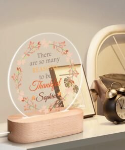 Personalised Name Acrylic Round Lamp Night Light Home Decor