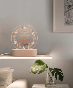 Alternative view of Personalised Name Acrylic Round Lamp Night Light Home Decor