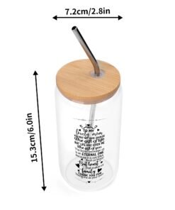 Transparent Bamboo Covered Cup 16oz Glass Cup with Straw - Image 6